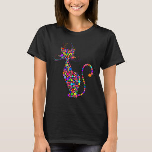 Färgglad prickig katt internationella prick dag po t shirt