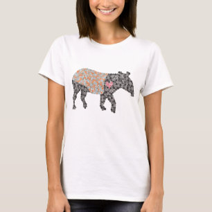 Färgglad prickig malajisk tapir t-shirt