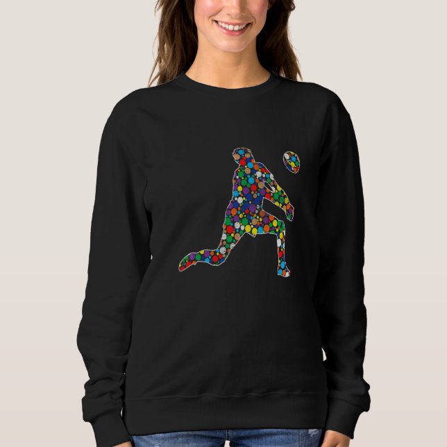 Färgglad Prickig Volleyboll Internationell Prick D T Shirt (Framsida)