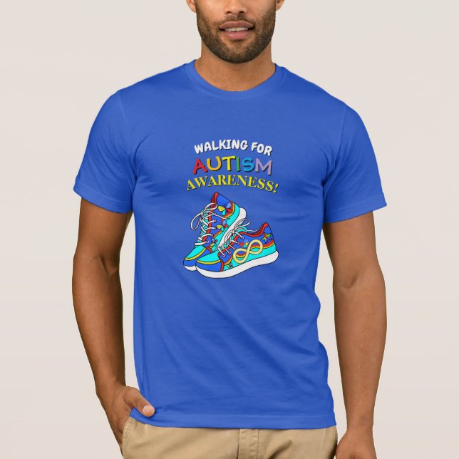Färgglad promenad för Autism Medvetenhet T-Shirt (Framsida)