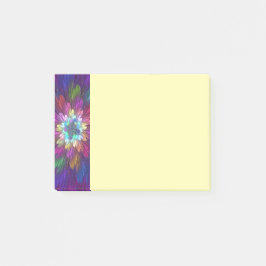 Färgglad Psykedelisk Blomma Abstrakt Fraktal Konst Post-it Block