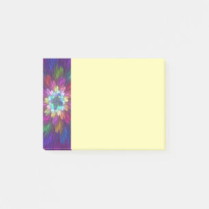Färgglad Psykedelisk Blomma Abstrakt Fraktal Konst Post-it Block
