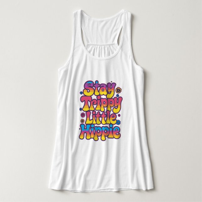 Färgglad Psykedelisk Håll dig Trippy Hippie Linne Med Racerback (Design framsida)