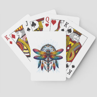 Färgglad Psykedelisk Trollslända Drömfångare Boho Casinokort