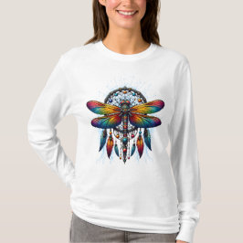 Färgglad Psykedelisk Trollslända Drömfångare Boho T Shirt