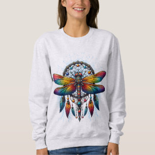 Färgglad Psykedelisk Trollslända Drömfångare Boho T Shirt