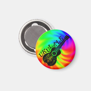 Färgglad Psykedelisk Ukulele Bild Magnet