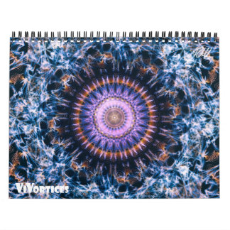 Färgglad Psykedelisk Visuell Konst Mandala Kalender