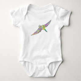 Färgglad Pterodactyl Söt Bebis Dinosaurie Konst T Shirt