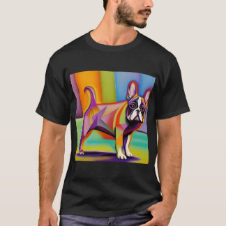 Färgglad Pug Konst Abstrakt Pug Konst Regnbåge Pug T Shirt