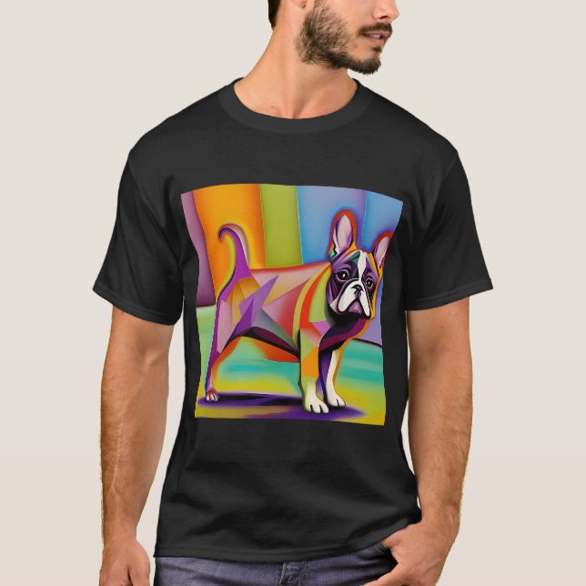Färgglad Pug Konst Abstrakt Pug Konst Regnbåge Pug T Shirt (Framsida)