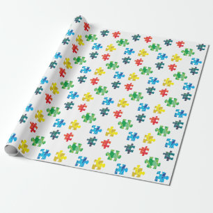Färgglad pusselbietdesign presentpapper