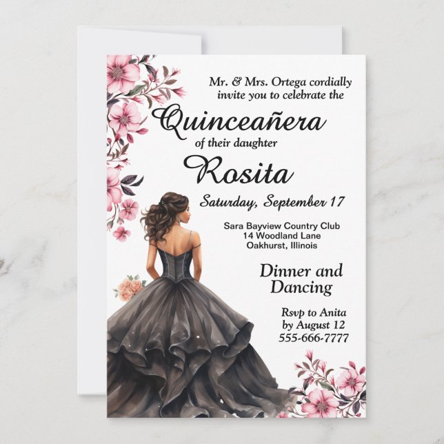 Färgglad Quinceanera-inbjudan Inbjudningar (Framsida)