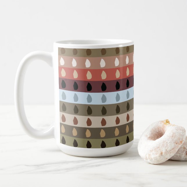 Färgglad rand tribal kaffemugg (Med munk)