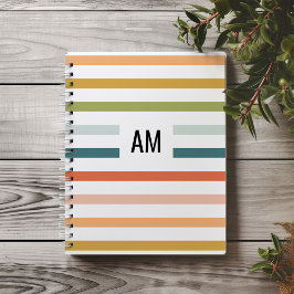 Färgglad randmonogram anteckningsbok