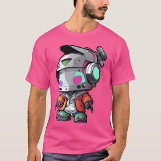 Färgglad Rap Robot Cartoon för t-shirt och dekal f