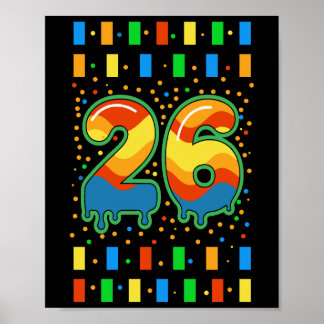 Färgglad Regnbåge Dropp Nummer 26  Poster