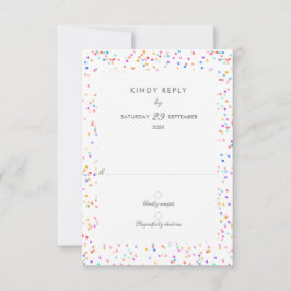 Färgglad regnbåge konfetti bröllop RSVP-kort OSA Kort