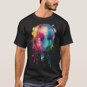 Färgglad regnbåge varmluftsballong t shirt