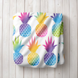Färgglad Regnbåge Vattenfärg Ananas Fleecefilt