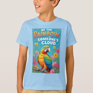 Färgglad regnbågs papegoja t shirt