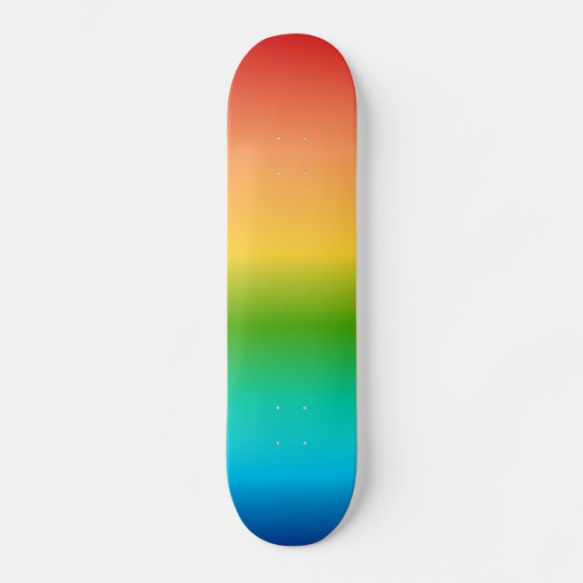 Färgglad regnbågsfärggradient skateboard bräda 21,5 cm (Framsida)