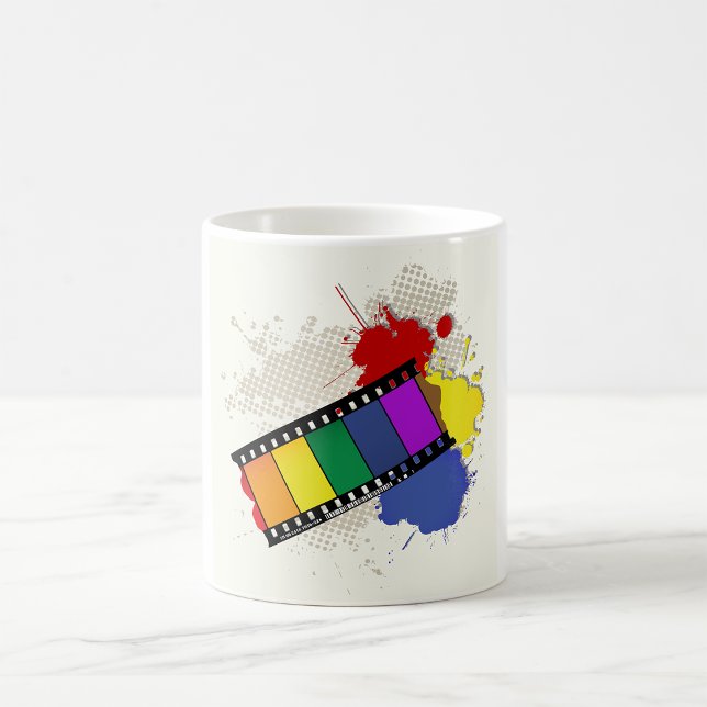 Färgglad regnbågsfilmremsa Pop Art Kaffemugg (Skapare uppladdad)