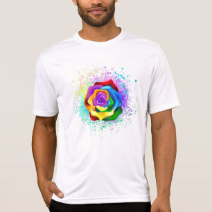 Färgglad regnbågsros t shirt