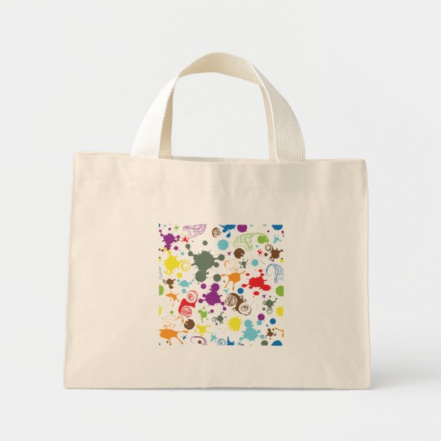 Färgglad regnbågssprutkonst Totebag Mini Tygkasse (Framsidan)