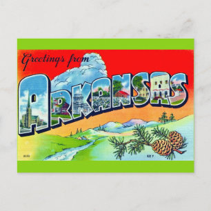 Färgglad Retro Arkansas vykort 