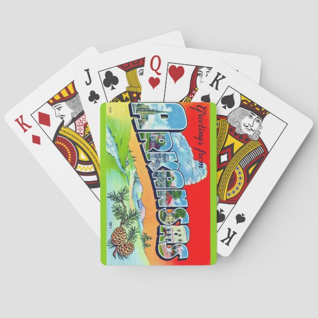 Färgglad Retro Arkansas vykort  Casinokort (Baksidan)