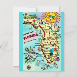 Färgglad Retro Florida vykort