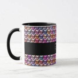 Färgglad Rhinestone med anpassat namn Kaffemugg