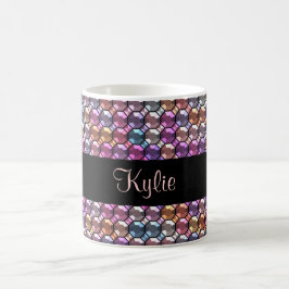 Färgglad Rhinestone med anpassat namn Kaffemugg