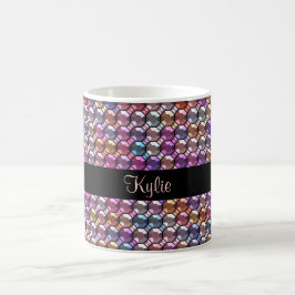 Färgglad Rhinestone med anpassat namn Kaffemugg