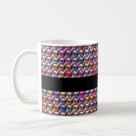 Färgglad Rhinestone med anpassat namn Kaffemugg