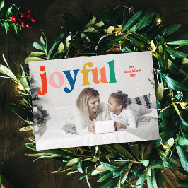Färgglad Rolig Glad Familj Foto Semesterkort Julkort