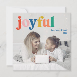 Färgglad Rolig Glad Familjefoto Semestkort Julkort