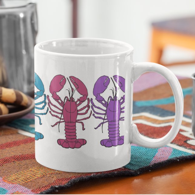 Färgglad Rolig Hummer Crustaceancore Kaffemugg (Skapare uppladdad)