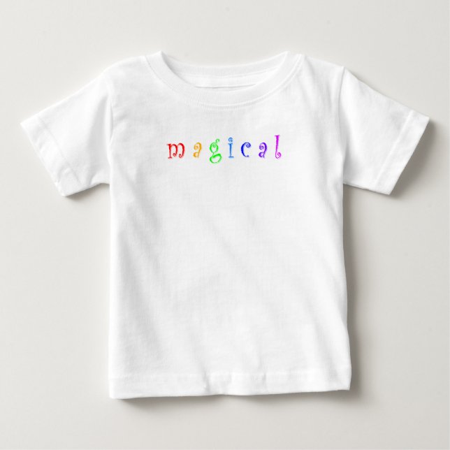 Färgglad Rolig "Magisk" Typografi T Shirt (Framsida)
