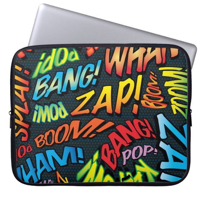 Färgglad Rolig Serietypografi Laptop Fodral (Framsidan)