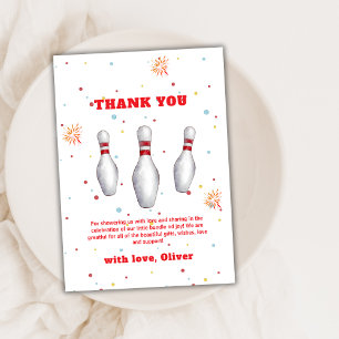 Färgglad Rolig Strike Up Bowling Baby Shower Tack Kort