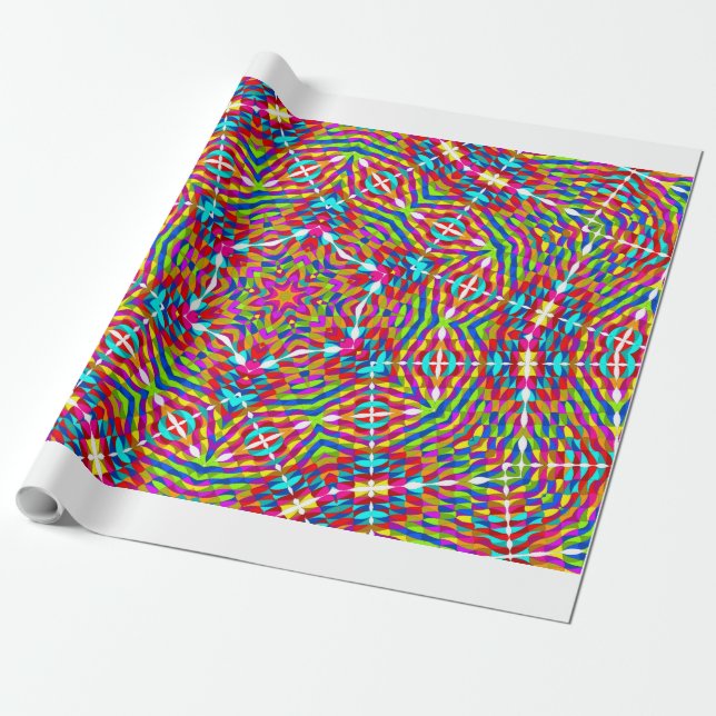 Färgglad röra Mandala Presentpapper (Utrullad)
