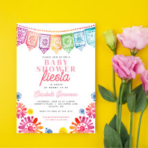 Färgglad Rosa Bebis Shower Mexikansk Fiesta
