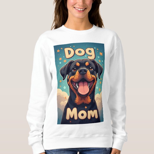 Färgglad Rottweiler Hundmamma T Shirt (Framsida)