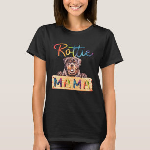 Färgglad Rottweiler Rottie Mamma Hundmamma T Shirt