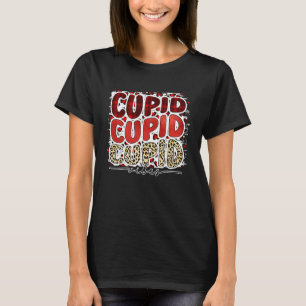 Färgglad rutig leopard Cupid stämning Alla hjärtan T Shirt