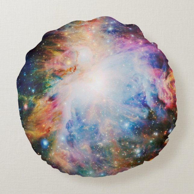 Färgglad rymdkudde rund kudde (Baksidan)