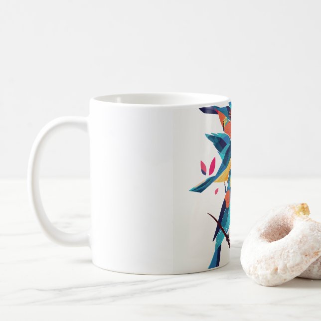 Färgglad sångfåglar keramikkopp kaffemugg (Med munk)