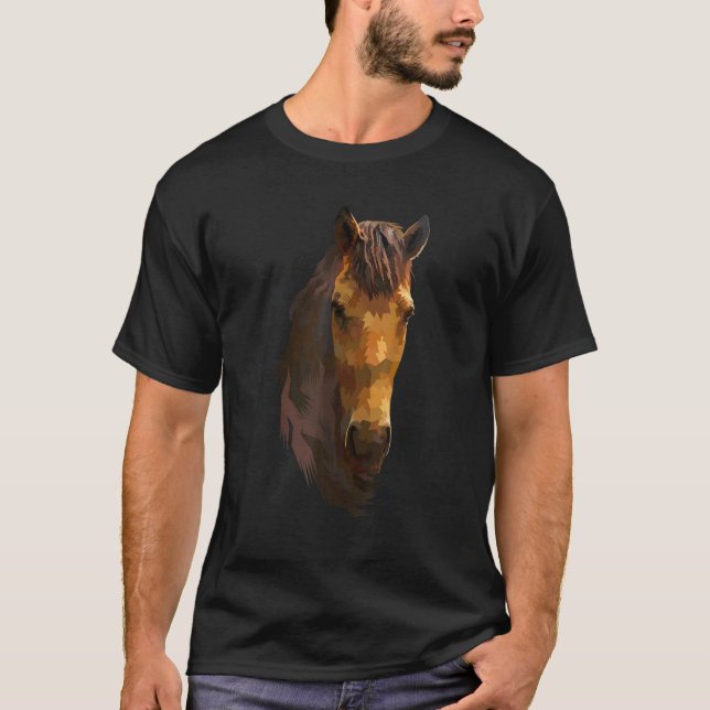 Färgglad Sarksatisk Häst Grafik T Shirt (Framsida)